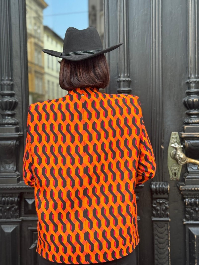 Miniatura produktu Wzorzysty Żakiet w pomarańczowym kolorze Mistero