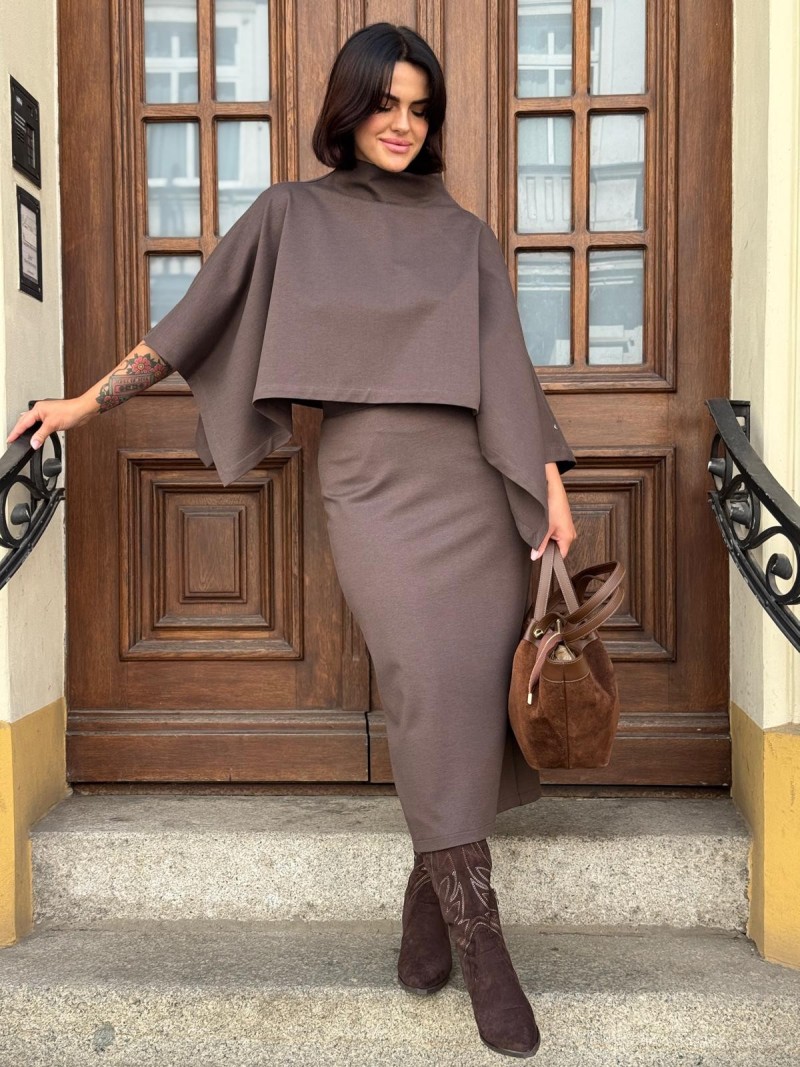 Miniatura produktu Brązowa Ołówkowa Spódnica midi Velvet Brown