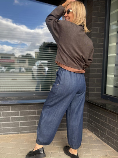 Jeansowe Spodnie z lyocellu z wysokim stanem w stylu jeansowym Cargo Jeans&Lyocell