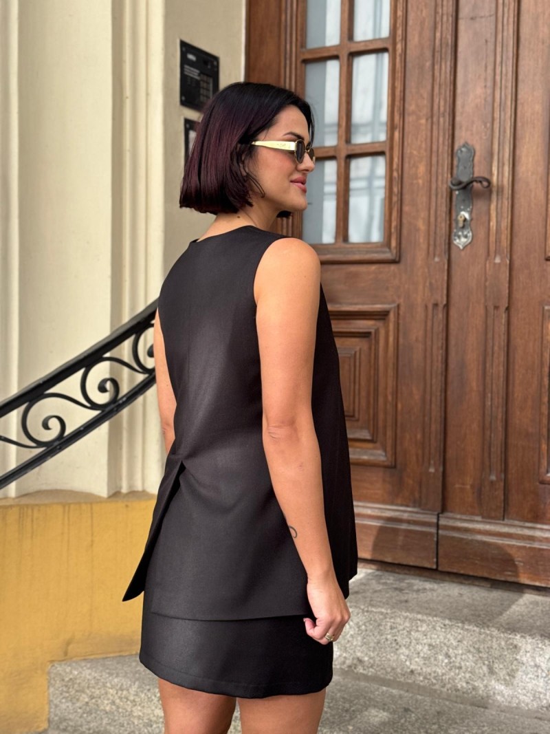 Miniatura produktu Czarna Elegancka Kamizelka przedłużona z guzikami Liam&Black