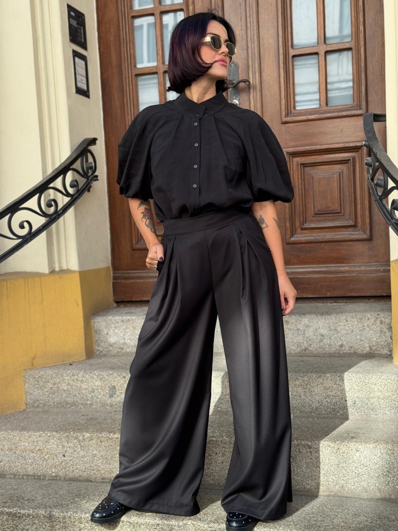 Miniatura produktu Czarne Spodnie Culoty z szerokimi nogawkami Karl Black&Royal