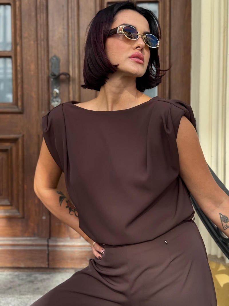 Miniatura produktu Dwustronna Brązowa Bluzka bez rękawów Blues Chocolate