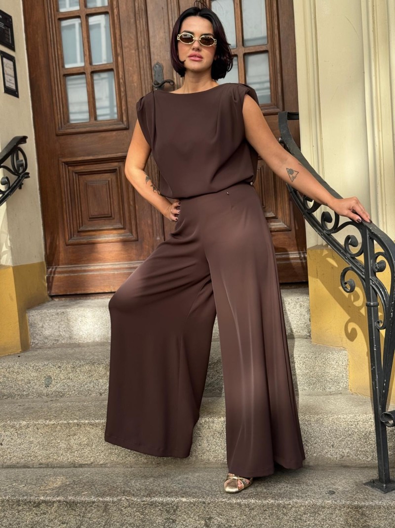 Miniatura produktu Czekoladowe Spodnie Damskie z szeroką nogawką Toledo Chocolate