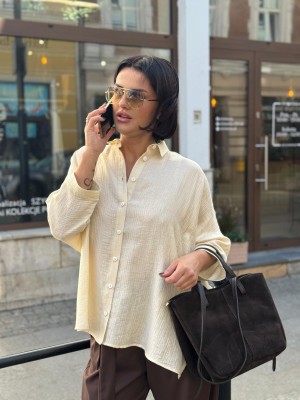 Przewiewna Koszula z rękawem kimono w perłowym odcieniu Ella&Lyocell Perla