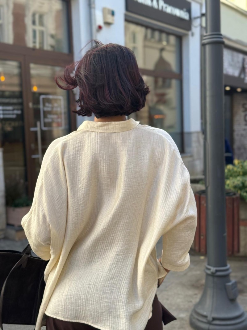 Miniatura produktu Przewiewna Koszula z rękawem kimono w perłowym odcieniu Ella&Lyocell Perla