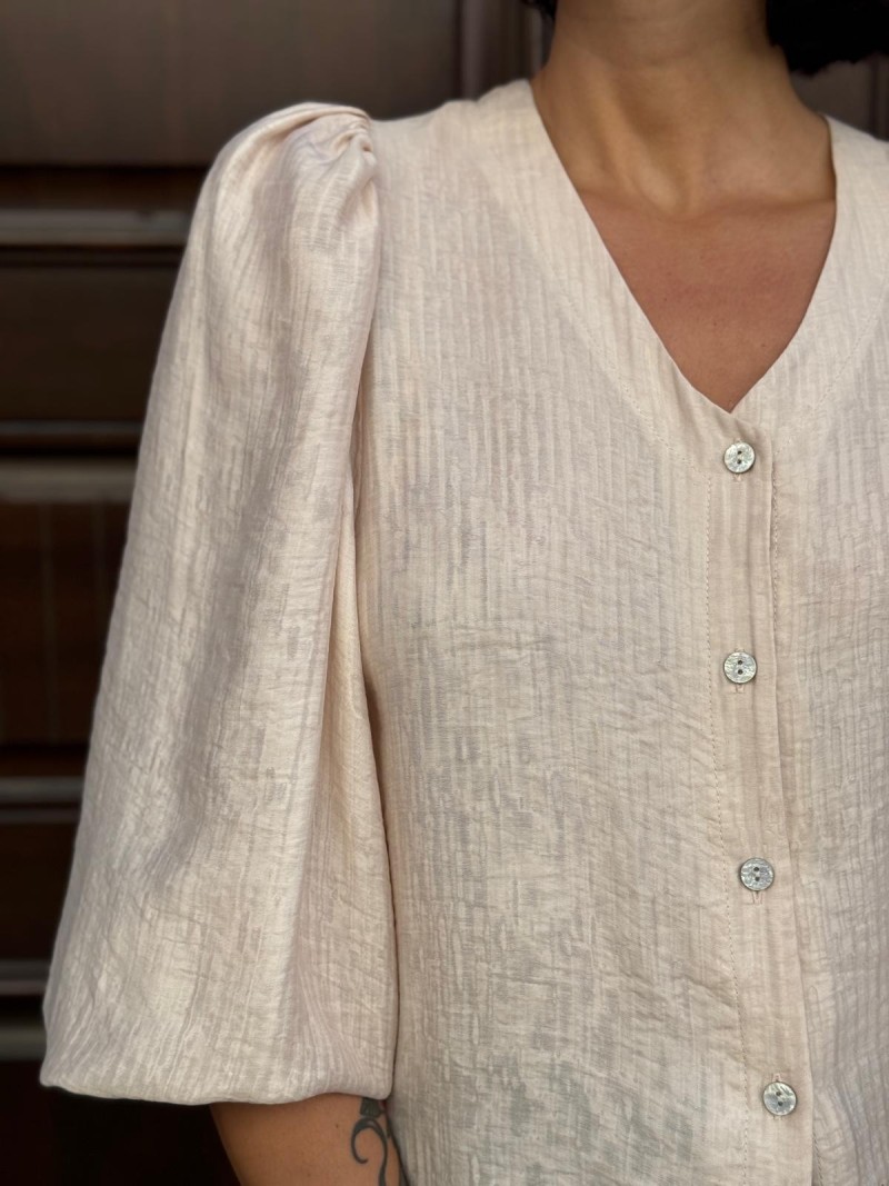 Miniatura produktu Perłowa Wiskozowa Koszula z bufiastymi rękawami Bello Lyocell&Perla