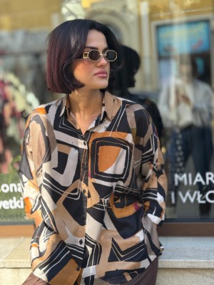 Wiskozowa Koszula oversize w jesiennej kolorystyce Ella Roma