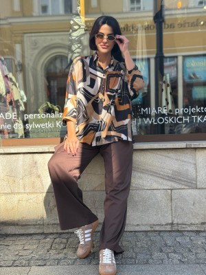 Wiskozowa Koszula oversize w jesiennej kolorystyce Ella Roma