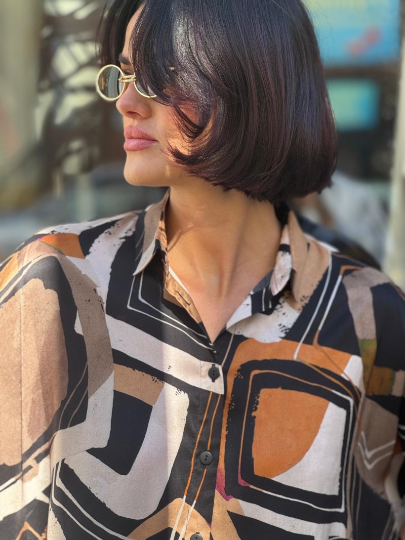 Miniatura produktu Wiskozowa Koszula oversize w jesiennej kolorystyce Ella Roma