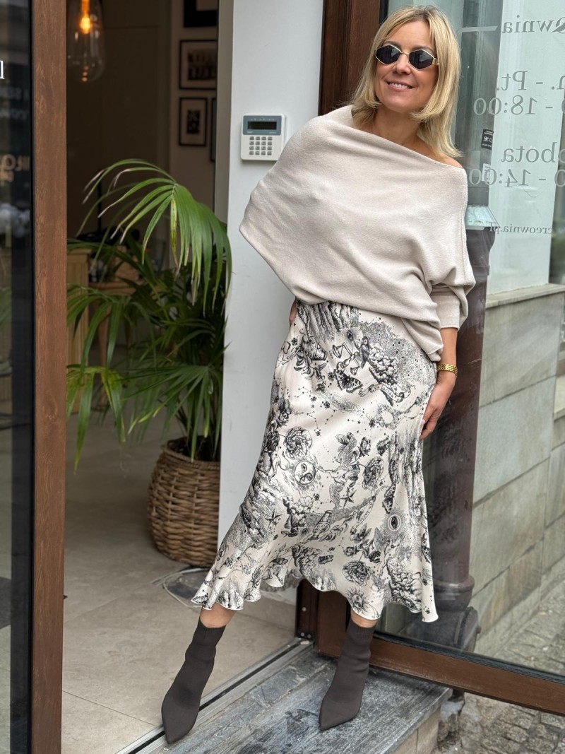 Miniatura produktu Wiskozowa Spódnica midi w zodiakalny wzór Soley Horoscope