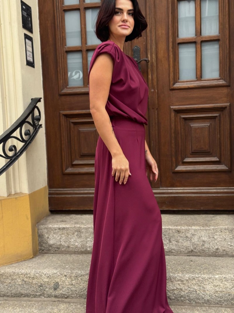 Miniatura produktu Spodnie Damskie z szeroką nogawką w kolorze bordowym Toledo Bordo