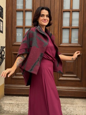 Spodnie Damskie z szeroką nogawką w kolorze bordowym Toledo Bordo