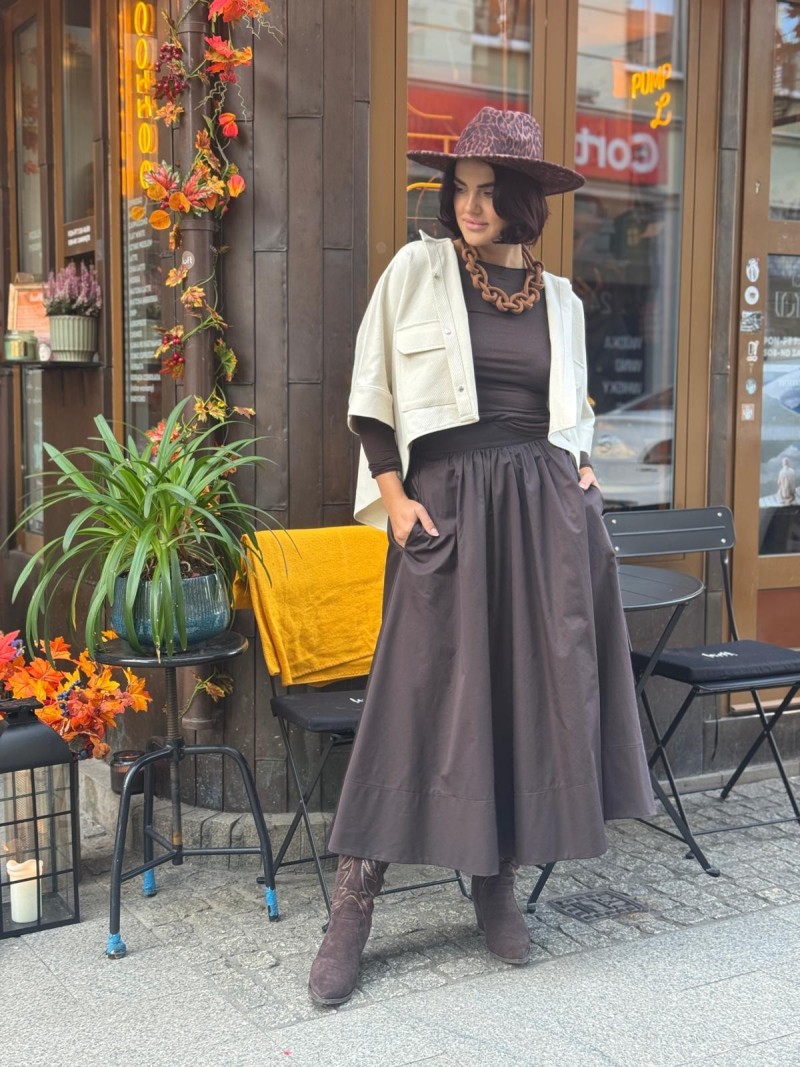 Miniatura produktu Bawełniana Spódnica midi w kolorze brązowym Matilde Brown