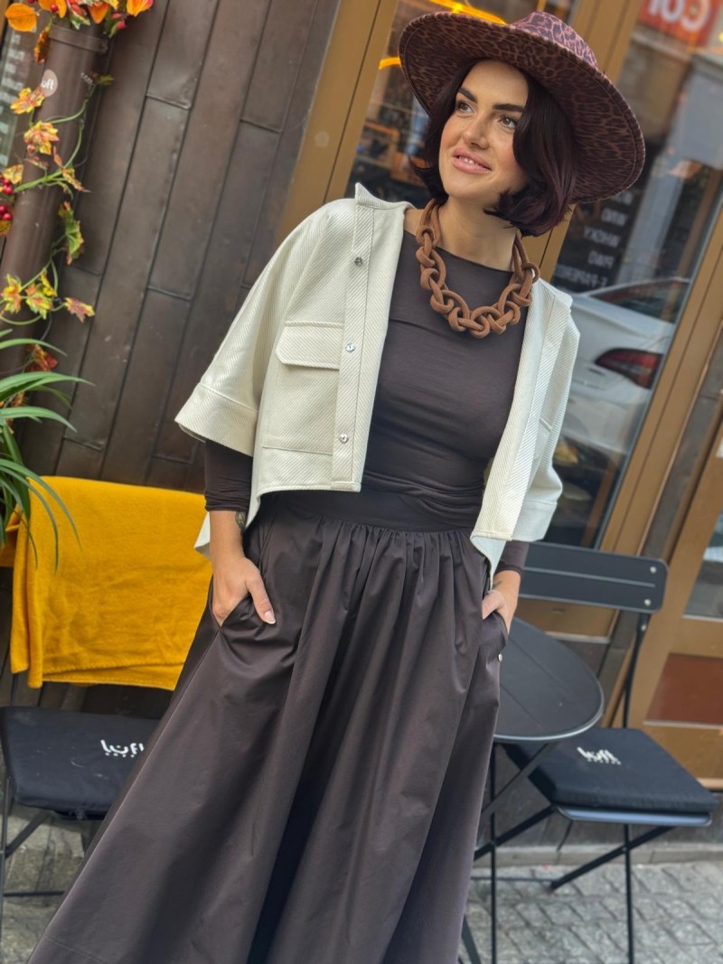 Miniatura produktu Bawełniana Spódnica midi w kolorze brązowym Matilde Brown