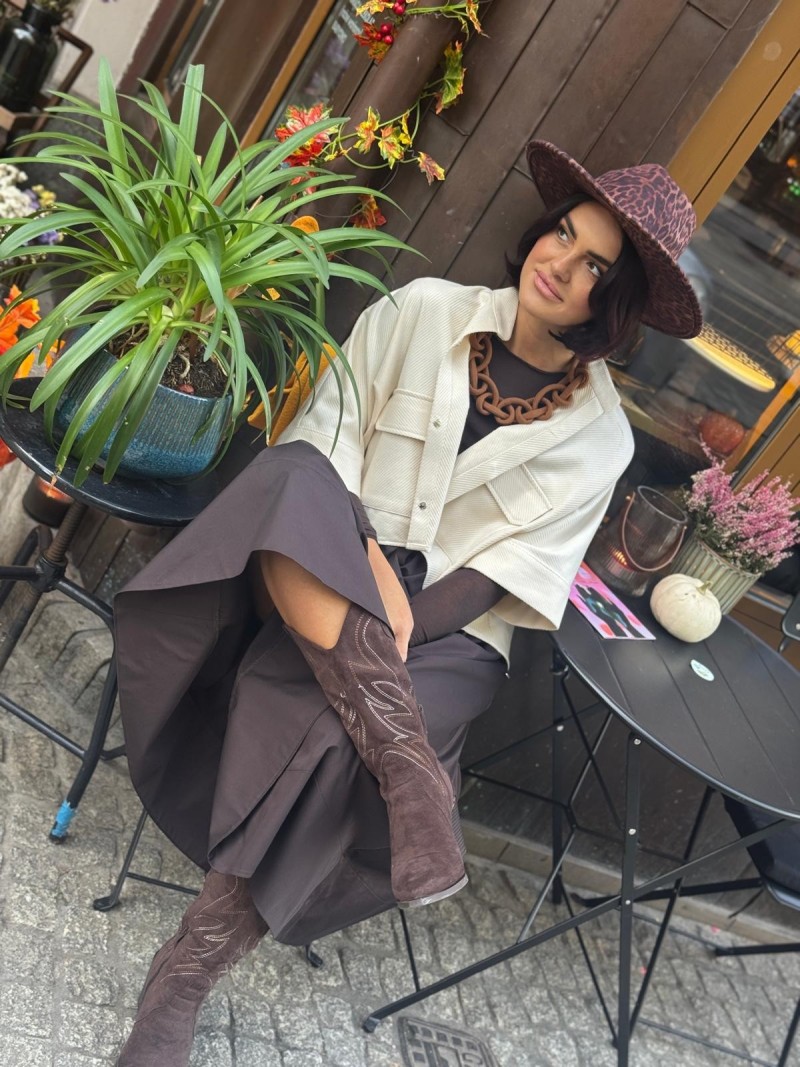 Miniatura produktu Bawełniana Spódnica midi w kolorze brązowym Matilde Brown