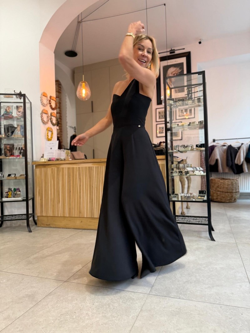 Miniatura produktu Czarny Gorsetowy Kombinezon z asymetrycznym dekoltem Rodrigo Black