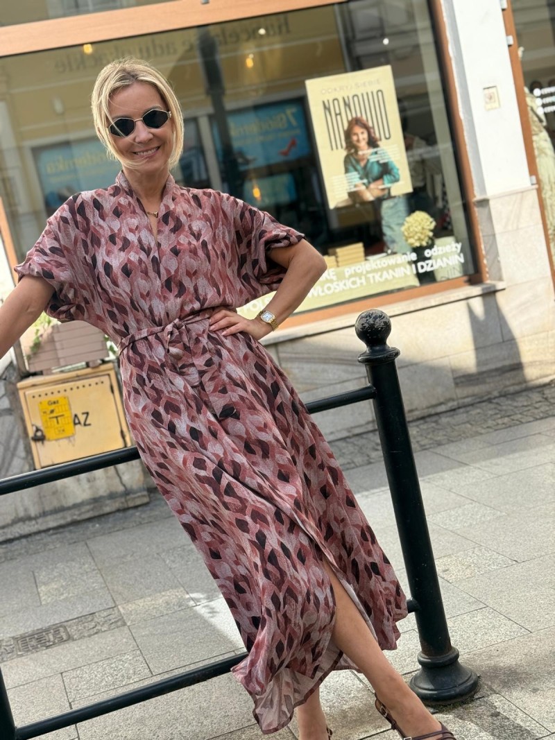 Miniatura produktu Długa, wiskozowa Sukienka ze stójką z bufiastymi rękawami Imperial Long Breeze