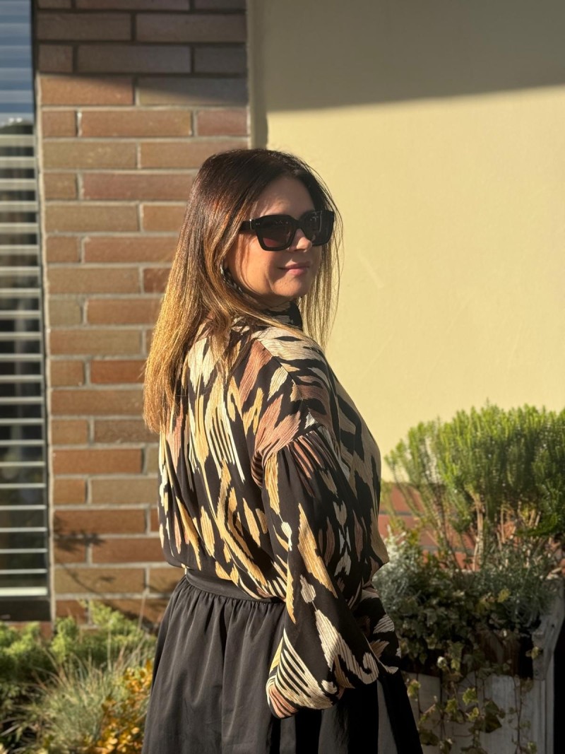 Miniatura produktu Wiskozowa Koszula boho z bufiastym rękawem opuszczanym na ramię Fara Delhi