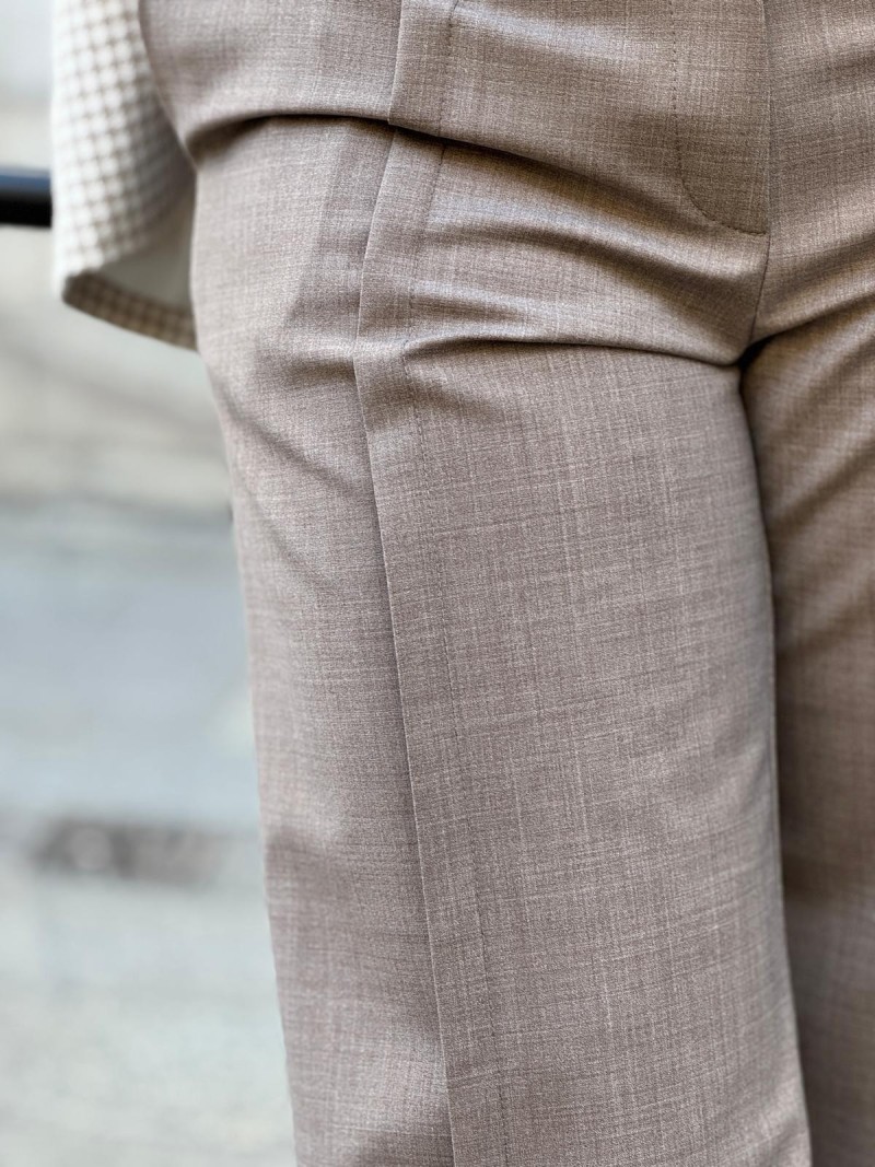 Miniatura produktu Spodnie culoty z szeroką nogawką w kolorze piaskowym Karol Wool&Sand