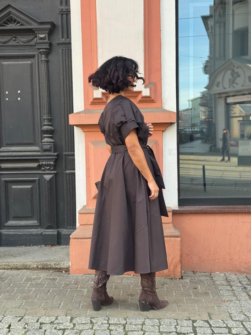 Miniatura produktu Brązowa Sukienka Bawełniana z kieszeniami Alexandra Brown