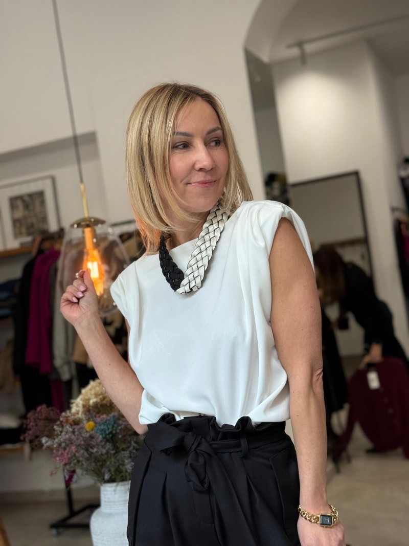 Miniatura produktu Dwustronna Biała Bluzka bez rękawów Blues White