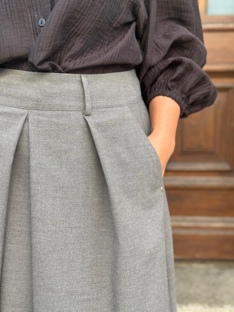 Miniatura produktu Szara Spódnica Midi Trapezowa Amara Wool&Grey