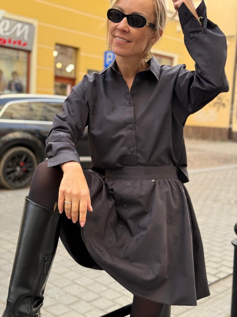 Miniatura produktu Bawełniana Koszula z kołnierzykiem zapinana na guziki w kolorze czarnym Marcello G&Black