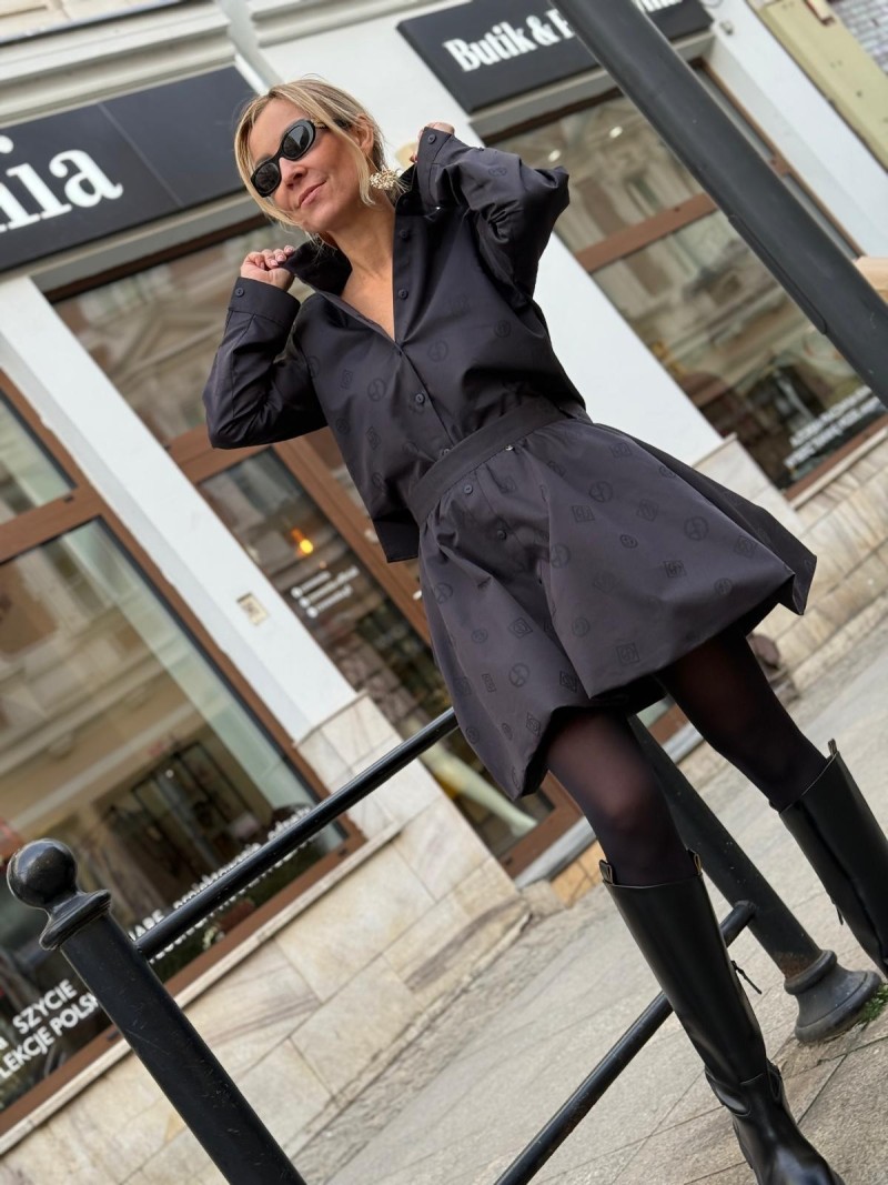 Miniatura produktu Bawełniana Koszula z kołnierzykiem zapinana na guziki w kolorze czarnym Marcello G&Black