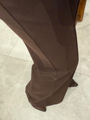 Brązowe Spodnie dzwony z kieszeniami Flare Brown