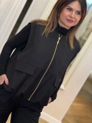 Kamizelka z kieszeniami w kolorze czarnym Gilet Black&Crown