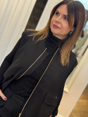 Kamizelka z kieszeniami w kolorze czarnym Gilet Black&Crown