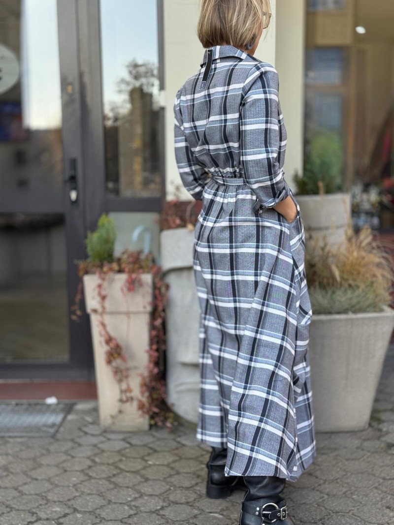 Miniatura produktu Bawełniana Sukienka W kratę na guziki z odcinaną talią Valerie Texas