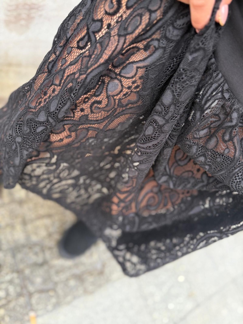 Miniatura produktu Czarna Sukienka maxi z koronkową spódnicą i bawełnianą górą Carmen Black