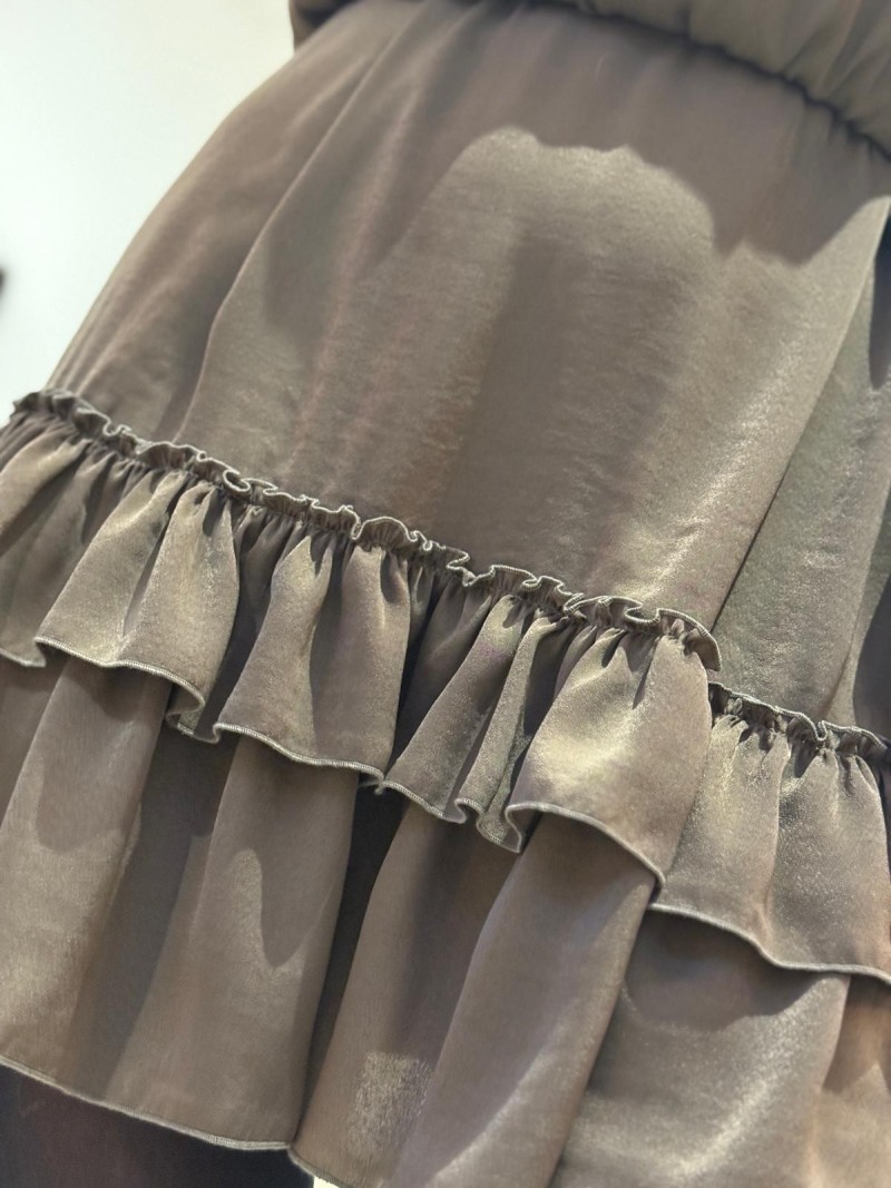 Miniatura produktu Brązowa Sukienka mini z falbanami i wiązaniem w talii Vivien Brown