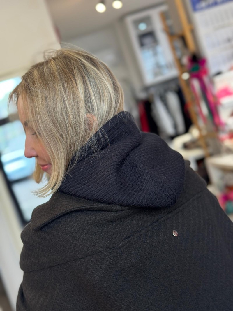 Miniatura produktu Czarny Ciepły Komino-kaptur z dodatkiem kaszmiru Cashmere&Black