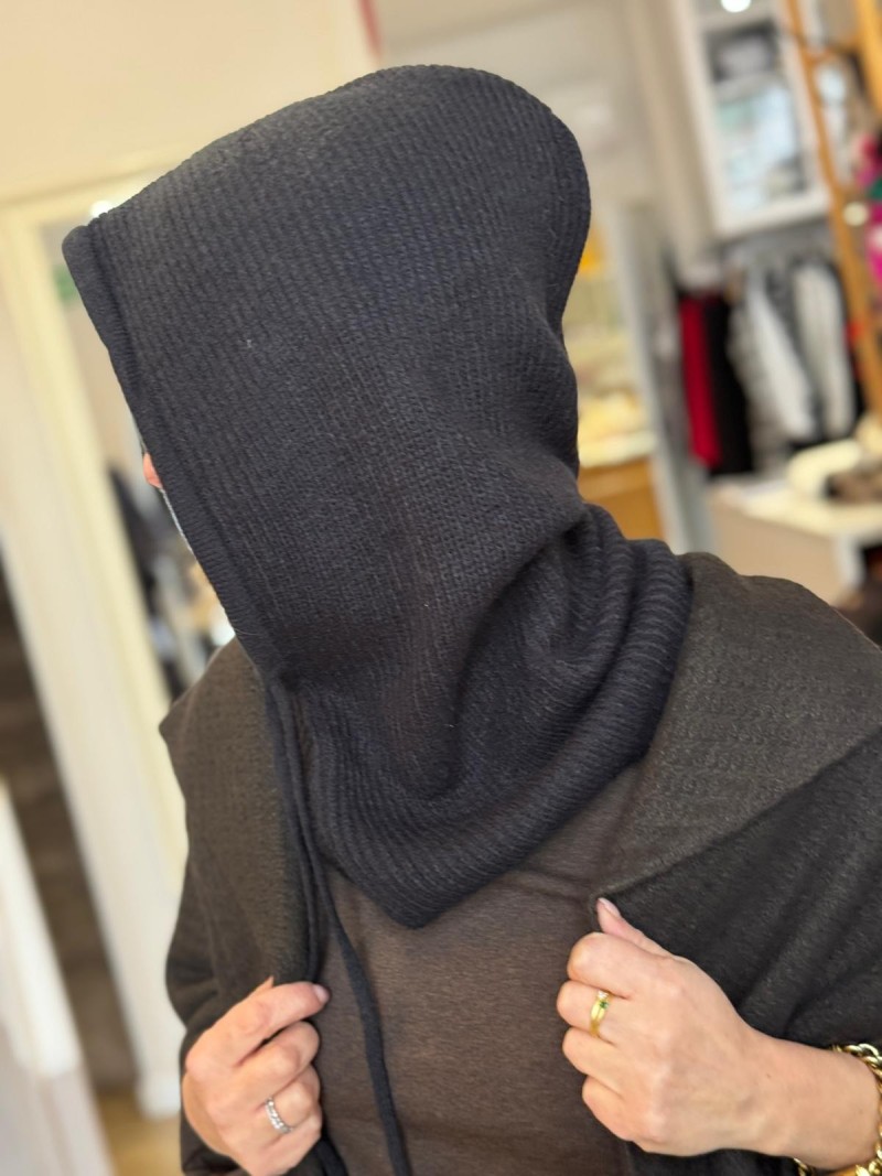 Miniatura produktu Czarny Ciepły Komino-kaptur z dodatkiem kaszmiru Cashmere&Black