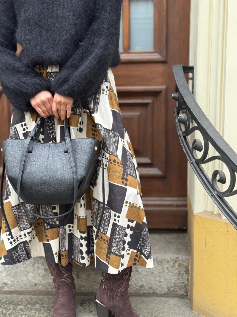 Miniatura produktu Brązowa Spódnica Bawełniana midi w geometryczny wzór Matilde Brown&Story