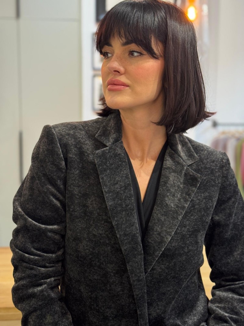 Miniatura produktu Czarny bawełniany Żakiet taliowany jednorzędowy Matteo