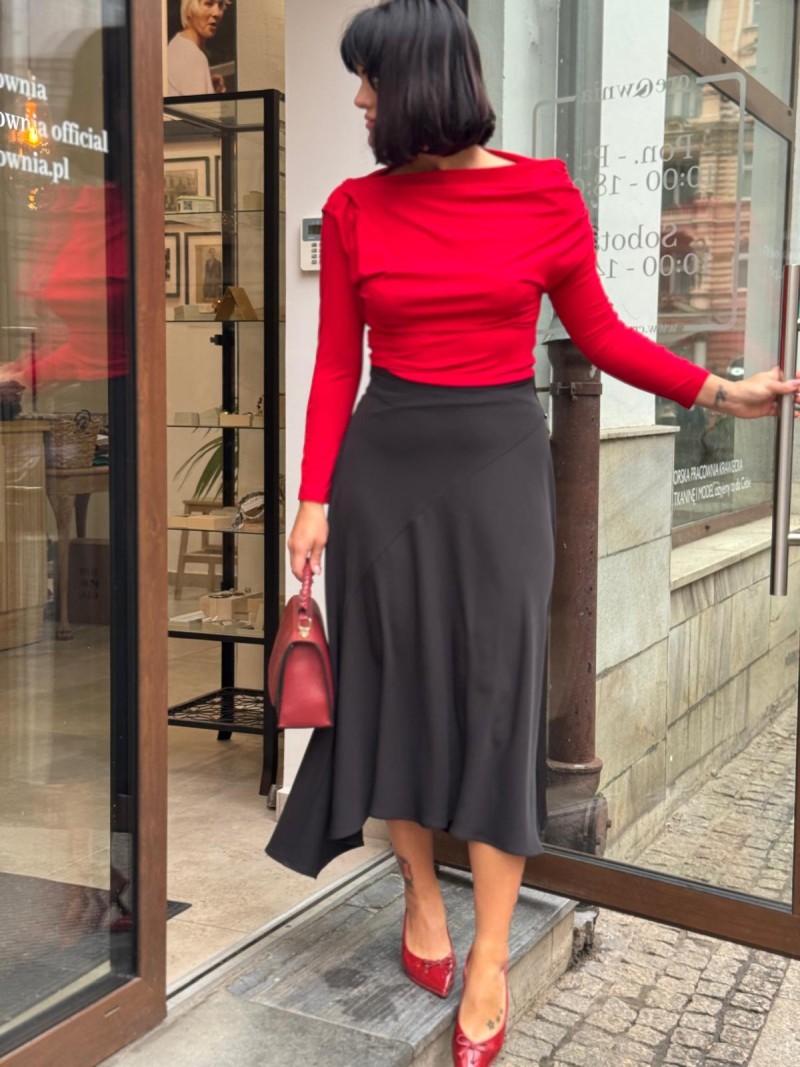 Miniatura produktu Czarna Spódnica Rozkloszowana Midi Widia Black