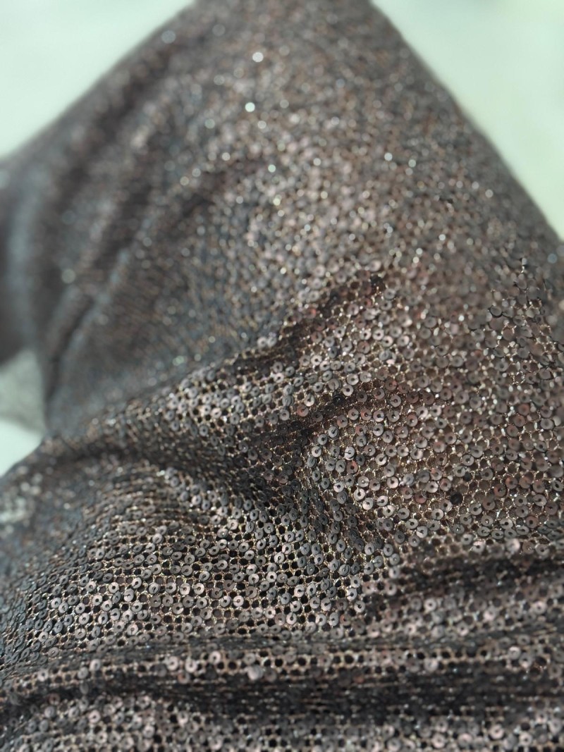 Miniatura produktu Brązowa Długa Sukienka z cekinami i głęboko odkrytymi plecami Fever Cottage