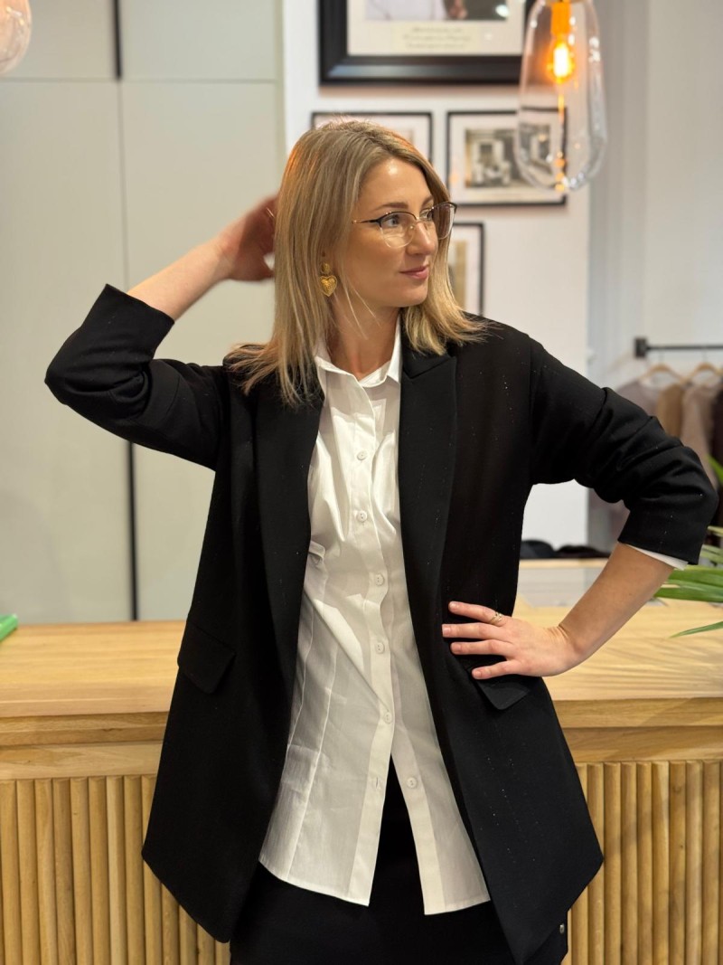 Miniatura produktu Żakiet z kieszeniami w kolorze czarnym Cassie Silver