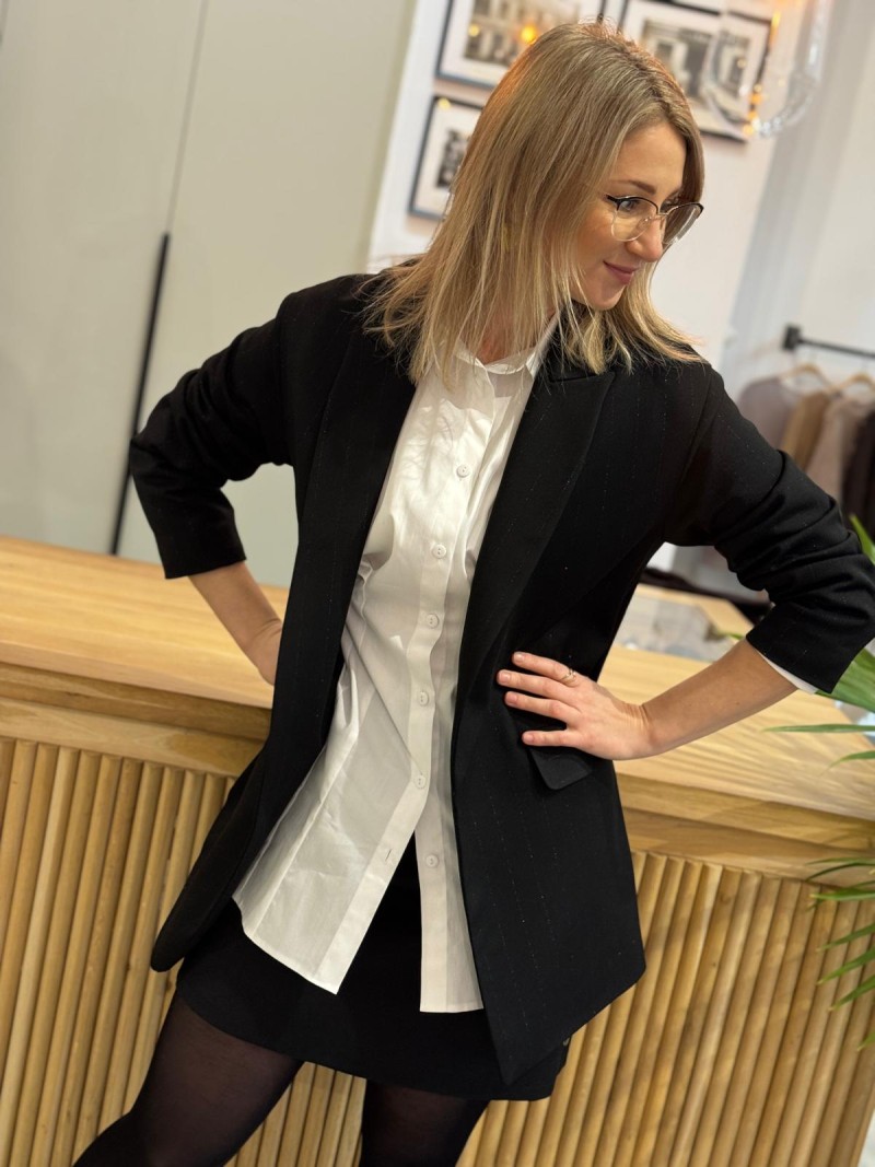 Miniatura produktu Żakiet z kieszeniami w kolorze czarnym Cassie Silver