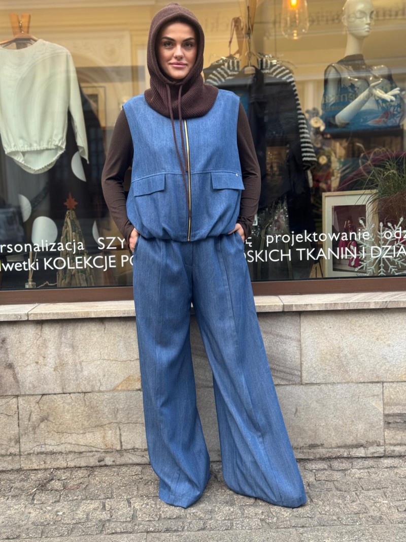 Miniatura produktu Niebieska Kamizelka na zamek z kieszeniami Gilet Jeans