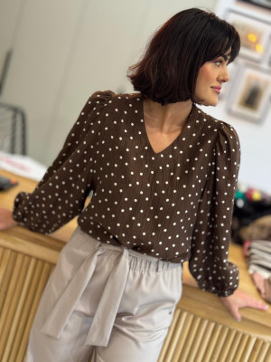 Bluzka Chloe Dots&Brown