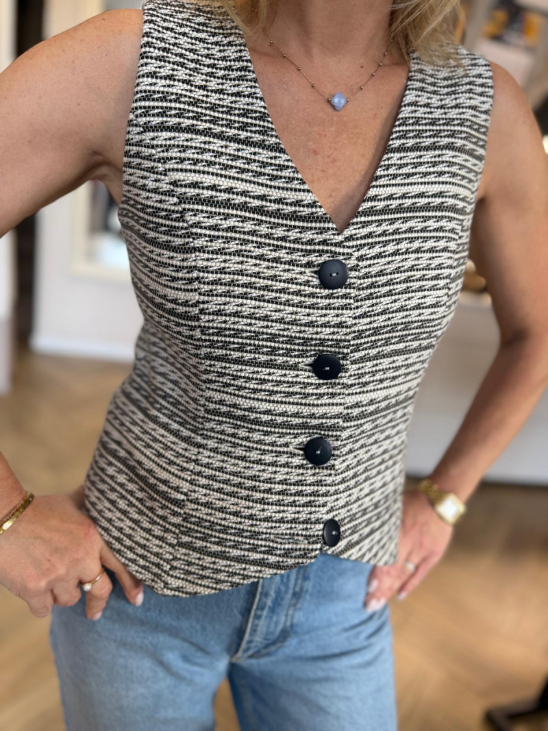 Miniatura produktu Prążkowana Kamizelka taliowana z wełną jagnięcą Olena Wool&Ston