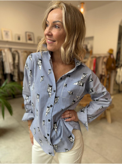 Koszula Bawełniana w paski z kołnierzykiem zapinana na guziki Victor Cats