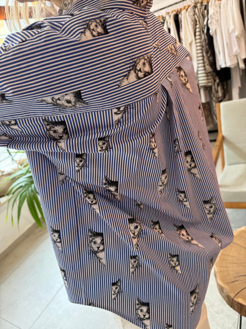 Miniatura produktu Koszula Bawełniana w paski z kołnierzykiem zapinana na guziki Victor Cats