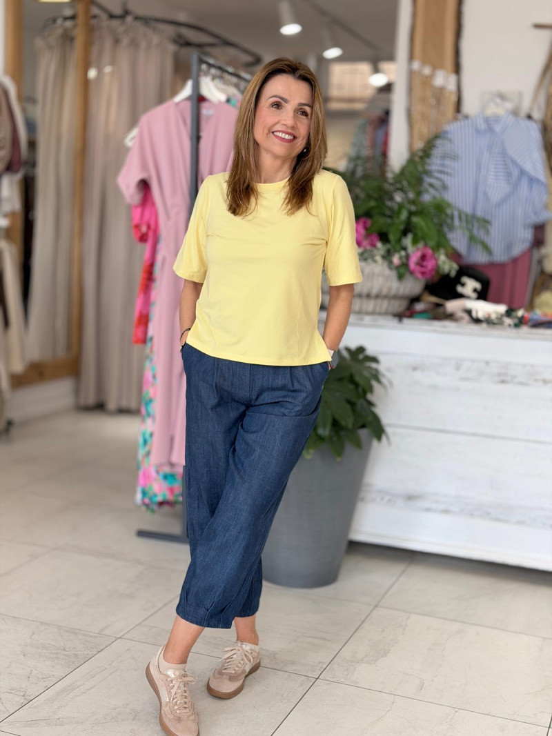 Miniatura produktu Wiskozowy Żółty T-shirt Matt Yellow