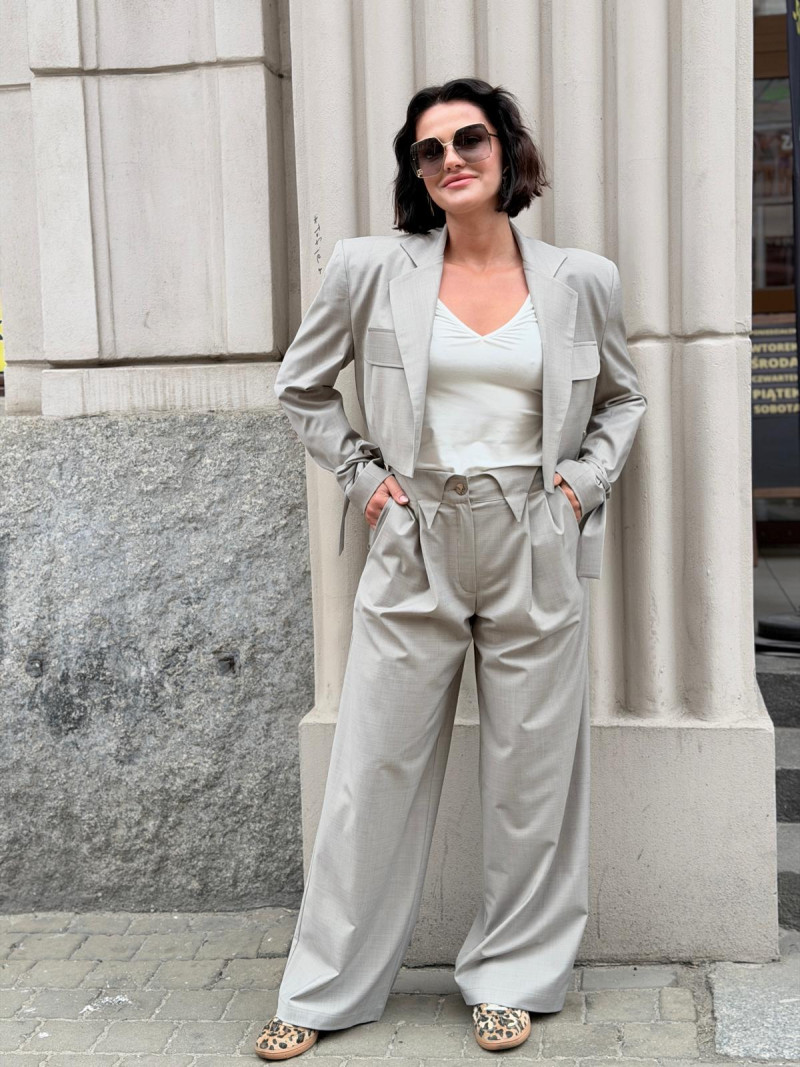 Miniatura produktu Wełniane Szare Spodnie z szerokimi nogawkami Donatello Wool&Grey