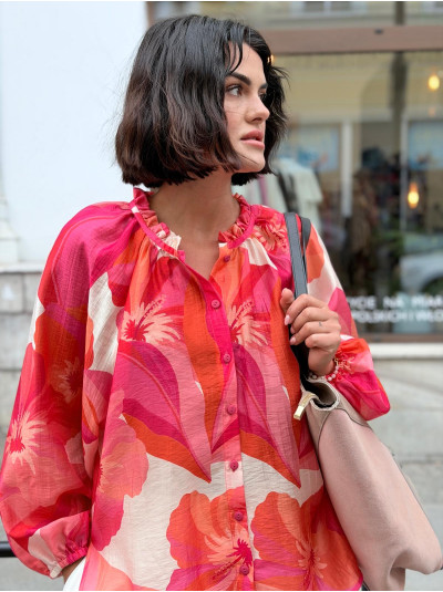 Koszula Sally Orange&Flowers